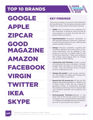 Good Brands Report 2009 | PDF | Internet | Computing