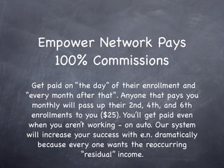 Be sure to...
Sign up with the   Call your
person that sent   sponsor if you
you.               have any
                   questions.
Watch the video
again if you       Support your
need or go to      friends and
the Facebook       family by sharing
fan page for       this video.
more info.
 