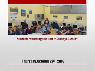 Thursday, October 27th , 2016
 