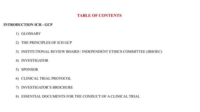 Ich Gcp Guidelines.pdf Good Clinical Practice Guidelines (ICH GCP E6).ppt | Pharmaceutical ...