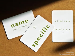 Naomi Epel
The Observation Deck
 