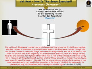Veil Rent – How Is This Grace Exercised? 
Atonement (Permanent) 
Now all things are of God, who has reconciled us to Himse...