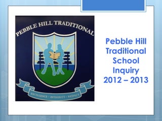 Pebble Hill
Traditional
School
Inquiry
2012 – 2013
 