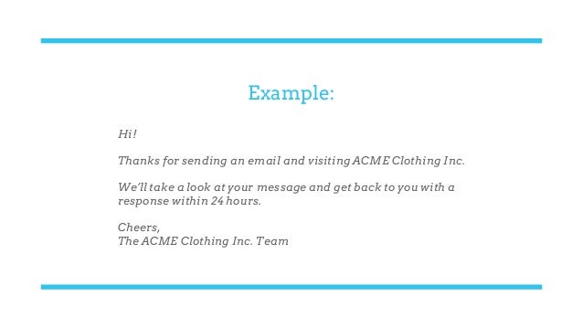 give example of good customer service