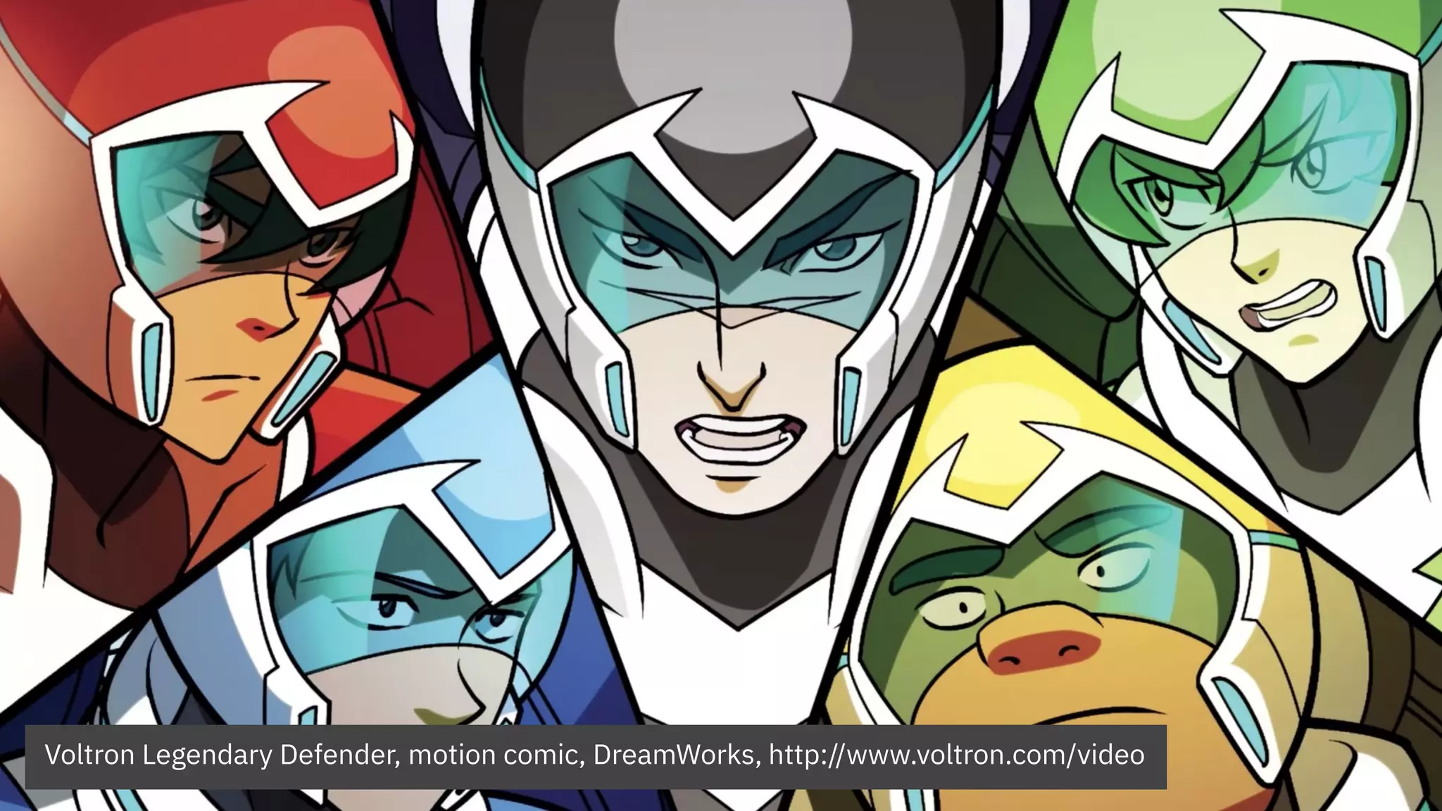 Voltron Legendary Defender, motion comic, DreamWorks, http://www.voltron.com/video
 