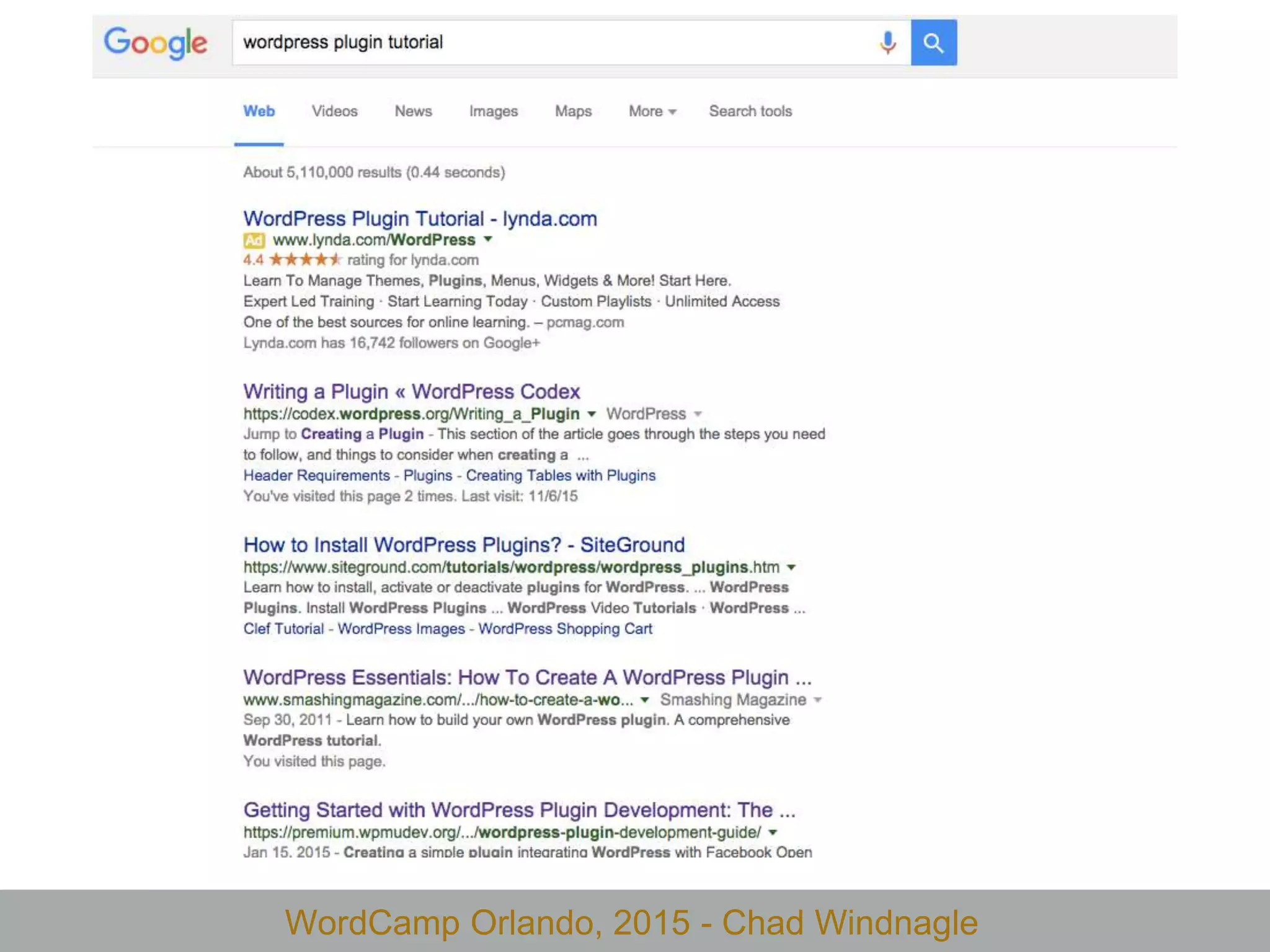 WordCamp Orlando, 2015 - Chad Windnagle
 