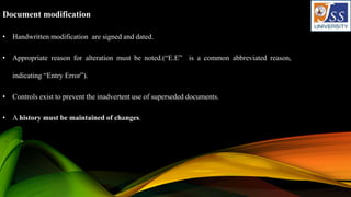 Document Modification Table Good docomentation practices | PPTX