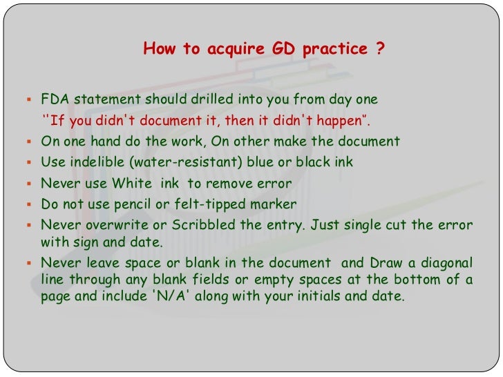 Good documentation practice