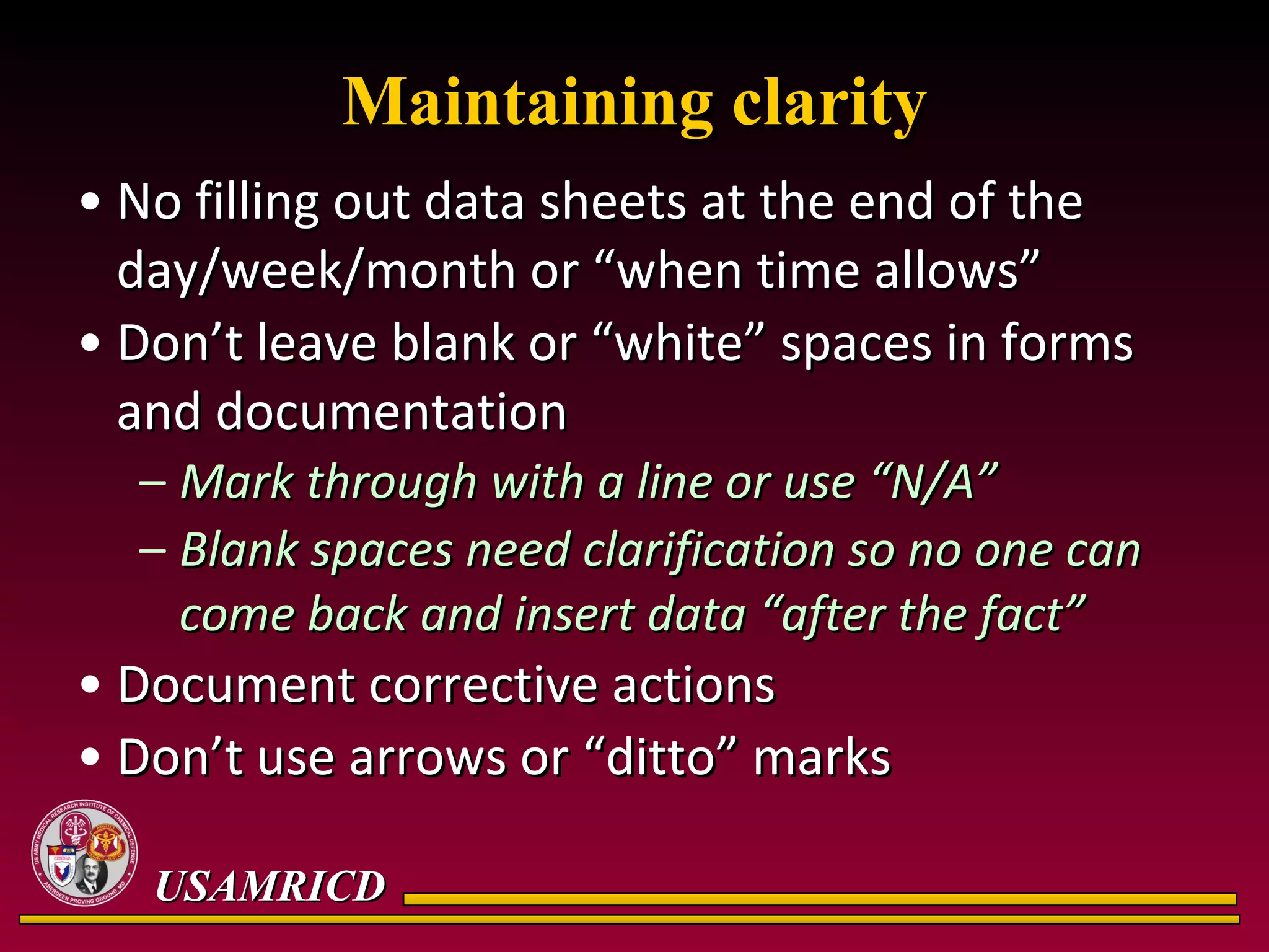 Good Documentation Practice | PPT