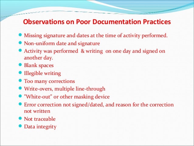 Good Documentation Practice