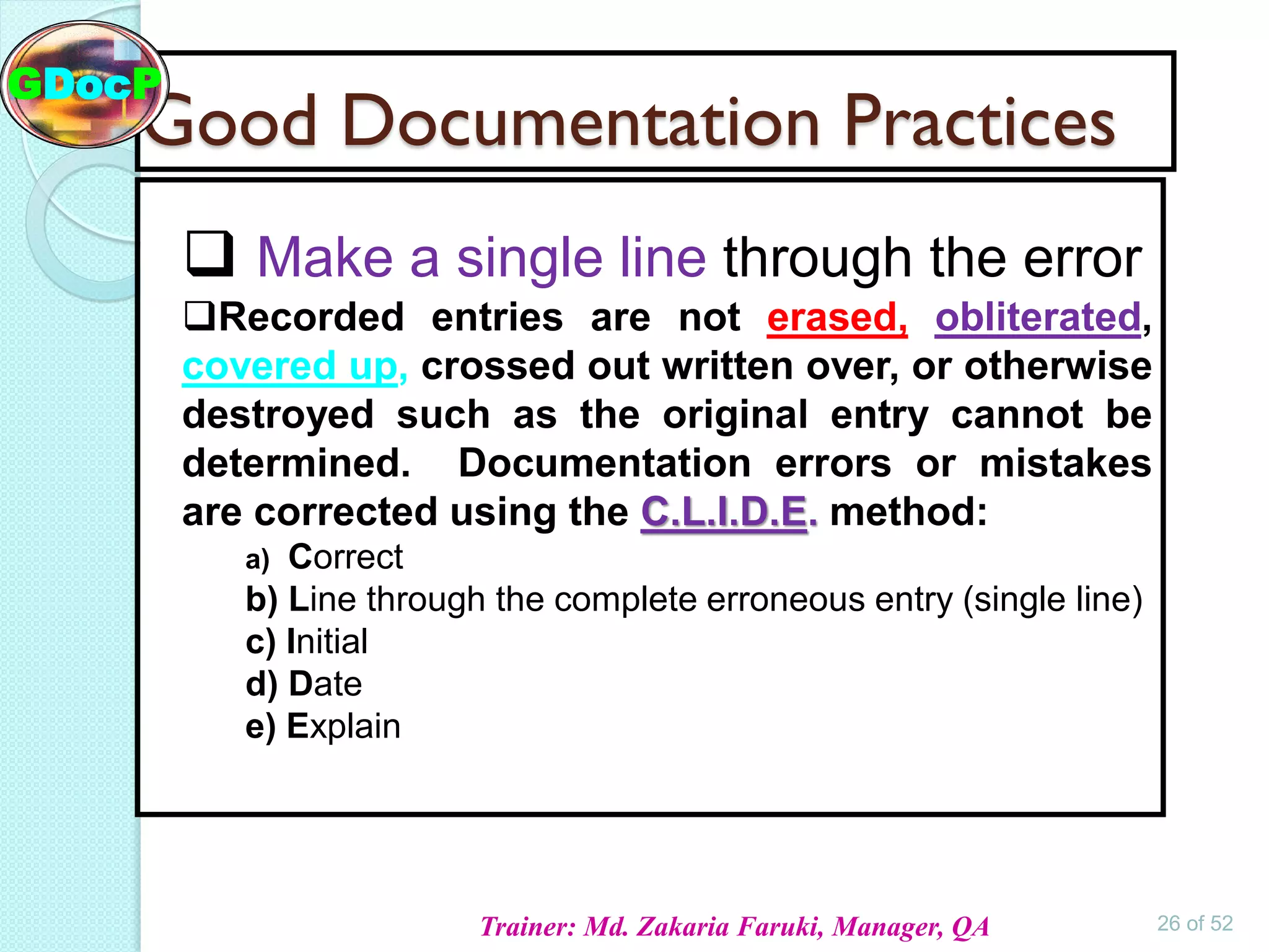 Good Documentation Practice (GDocP).pdf - 21 Cfr Good Documentation Practices Pdf
