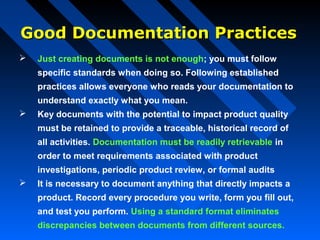 Good documentation practices | PPT