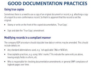 GOOD DOCUMENTATION PRACTICES
 