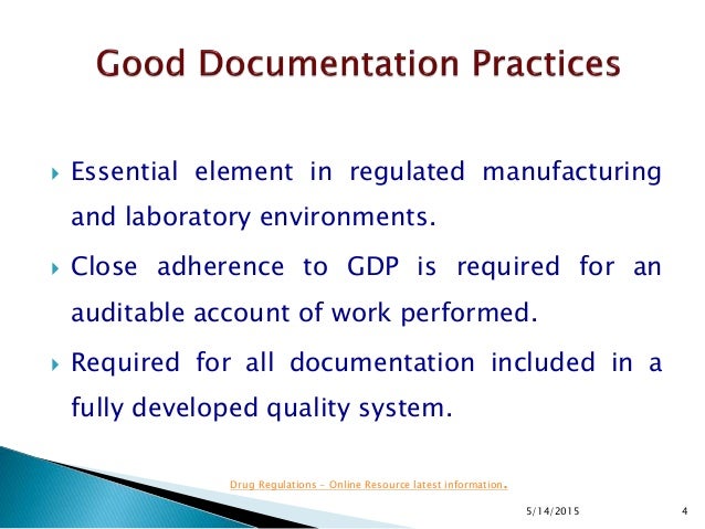 Good Documentation Practices