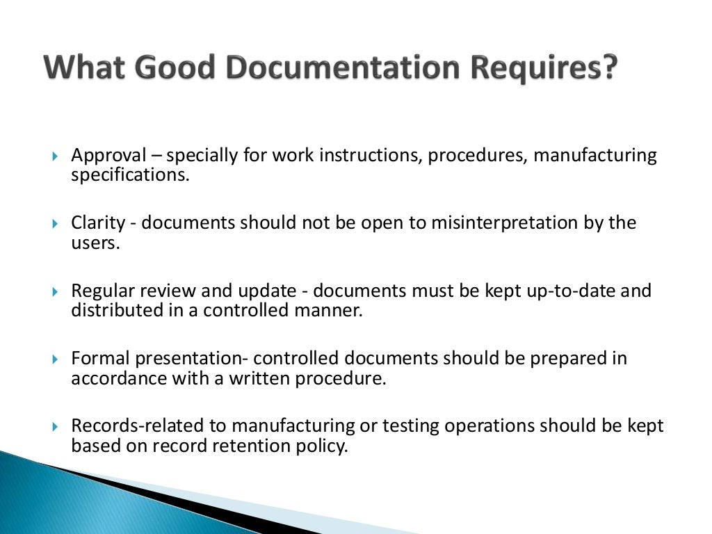 Good documentation practices
