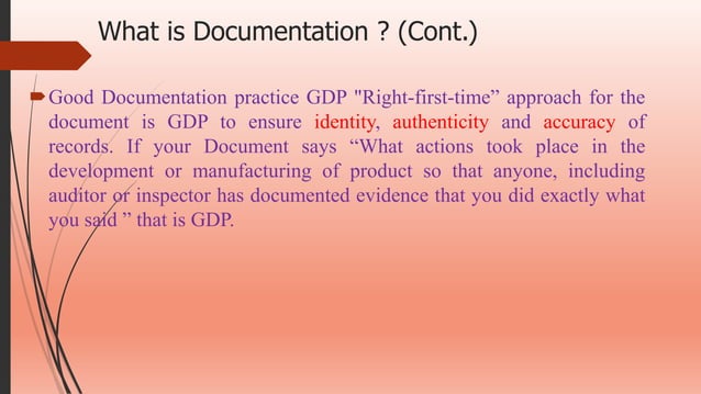Good Documentation Practice (GDP) | PPTX | Business | Business and Finance