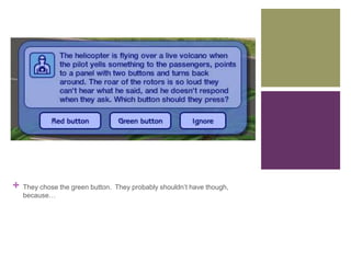 +

They chose the green button. They probably shouldn’t have though,
because…

 