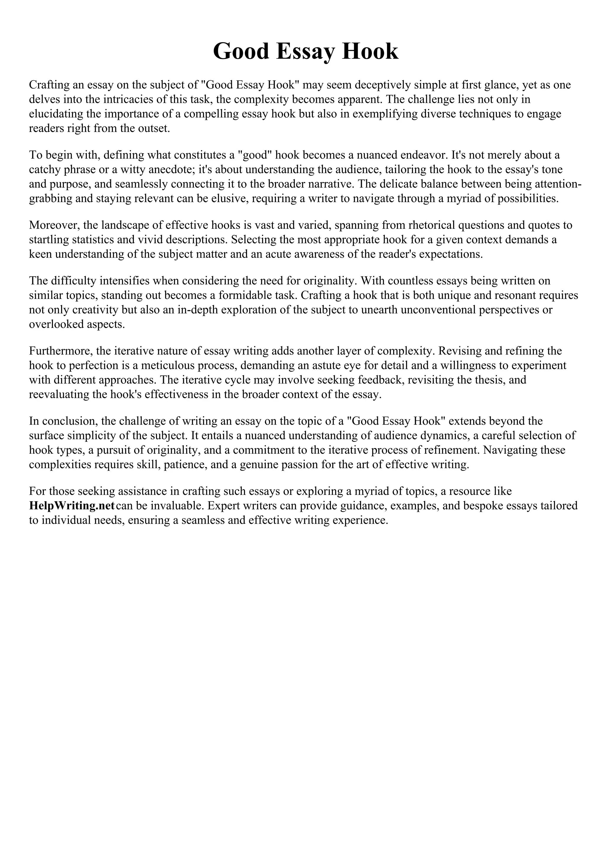 Good Essay Hook | PDF