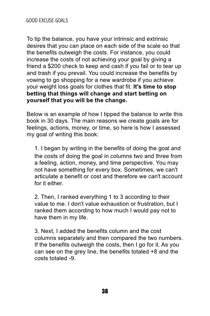 Good Excuse Goals Book Free Chapter Good Excuse Goals Book Free Chapter