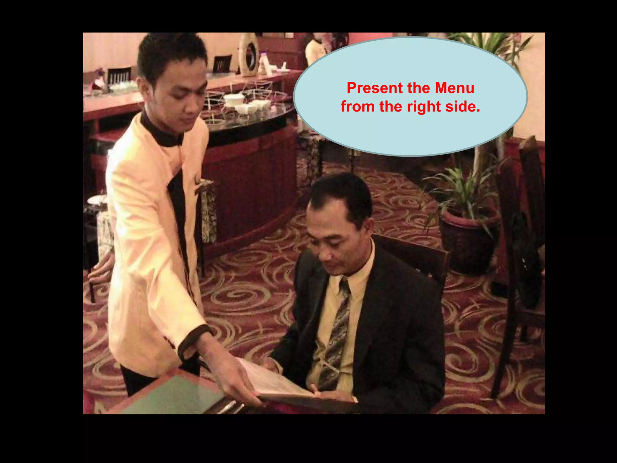 Present the Menu from the right side.