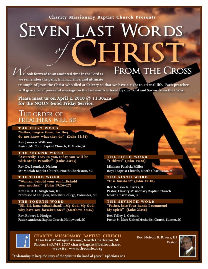 good friday flyer 2010 7 last words of jesus flyer