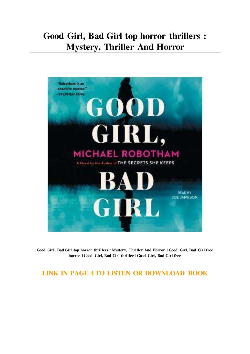 Good Girl... Bad Girl top horror thrillers : Mystery... Thriller And