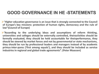 Good Governance for Improving the Quality of Higher Education in ...