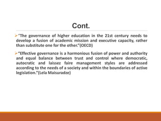 Good Governance for Improving the Quality of Higher Education in ...
