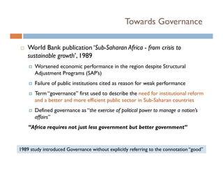 Good Governance : Origin, concepts and components | PPT