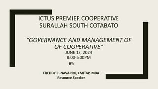 Good Governance And Management Of Cooperative Pptx