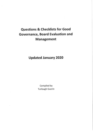 Good Governance Checklist January 2020