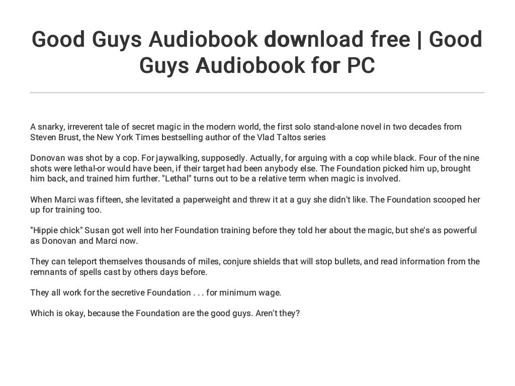 Good Guys Audiobook download free Good Guys Audiobook for PC