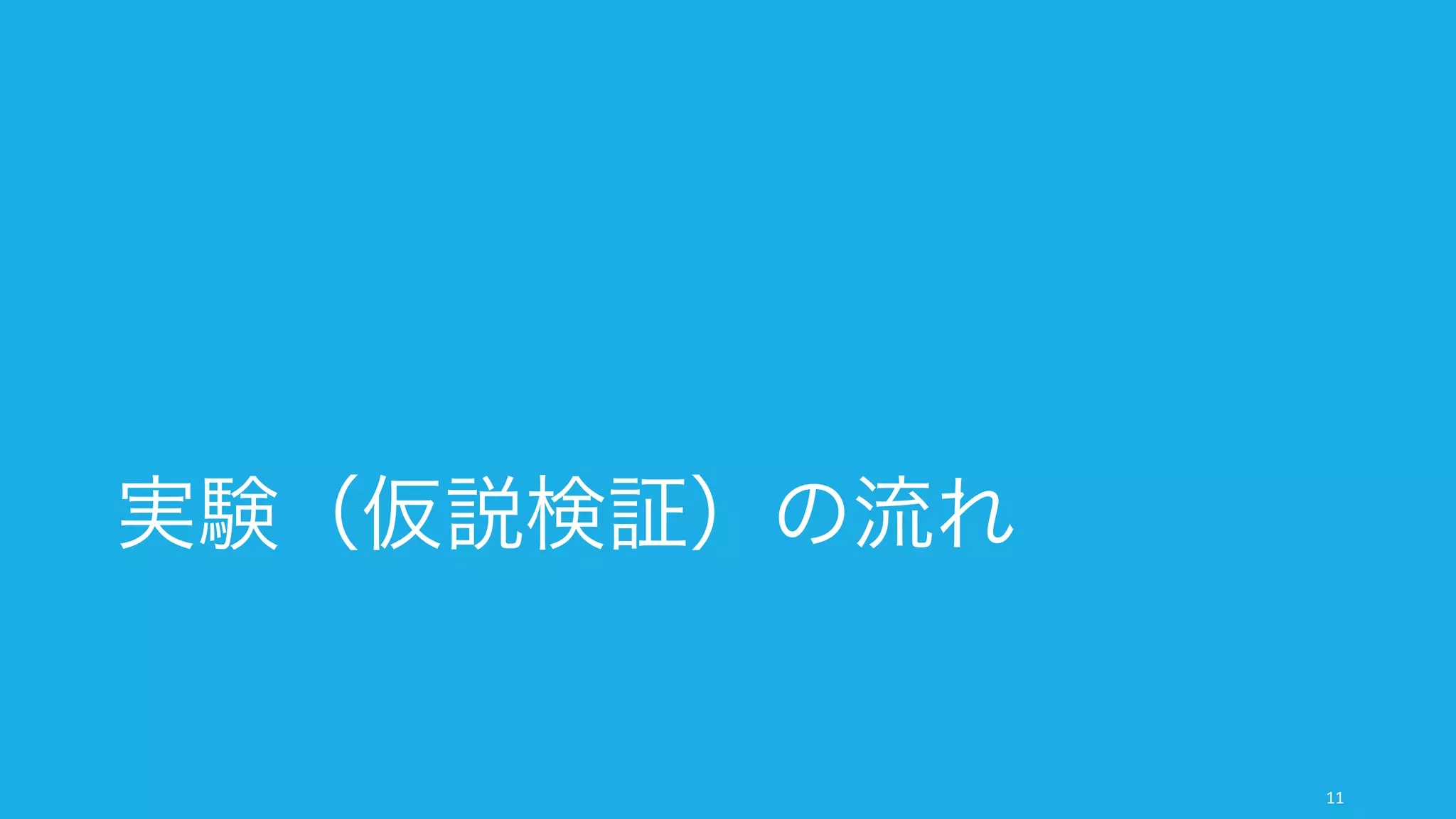 実験（仮説検証）の流れ
11
 