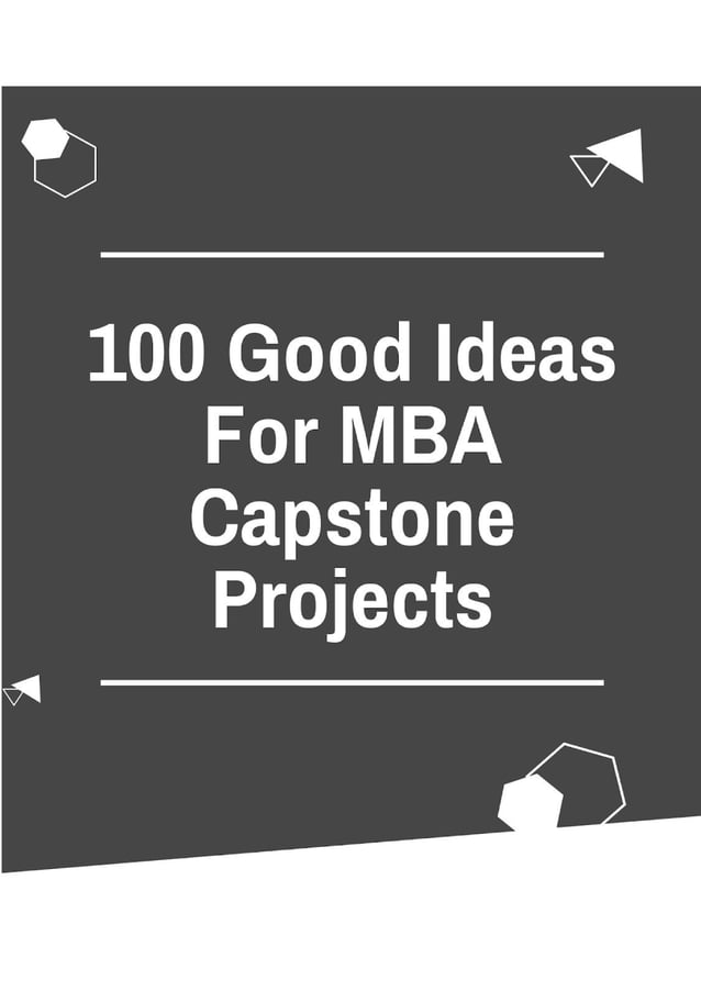 capstone project for mba marketing pdf