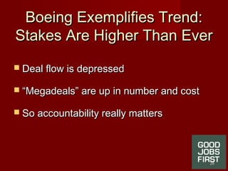 Boeing Exemplifies Trend:Boeing Exemplifies Trend:
Stakes Are Higher Than EverStakes Are Higher Than Ever
 Deal flow is d...