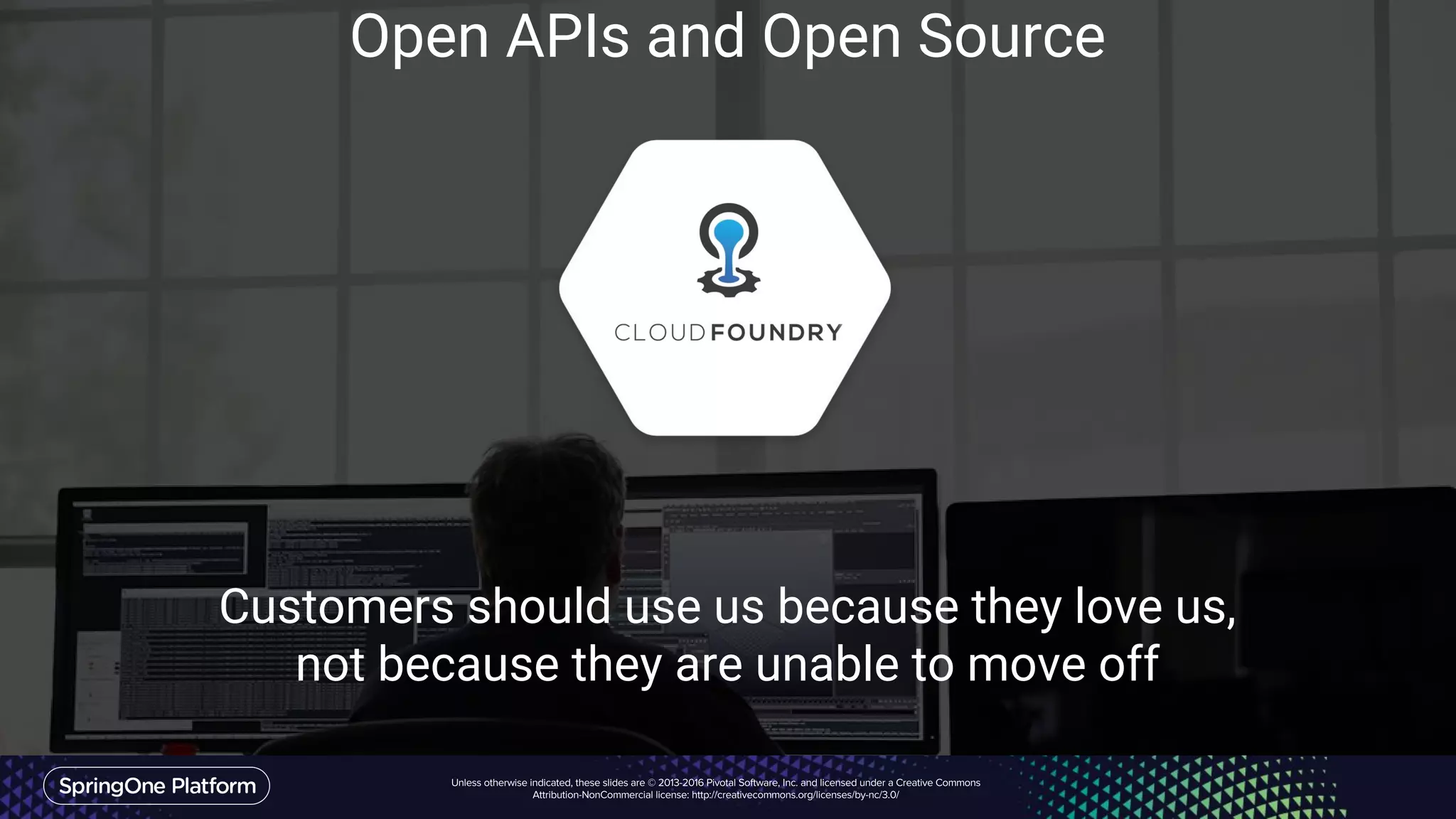 Google Cloud Platform 19
Open APIs and Open Source
Customers should use us because they love us,
not because they are unable to move off
 