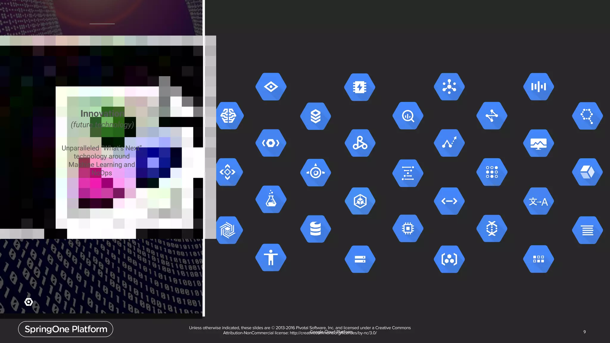 9
Innovation
(future technology)
Unparalleled “What’s Next”
technology around
Machine Learning and
NoOps
Google Cloud Platform
 