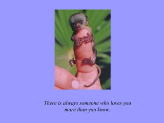 There is always someone who loves you more than you know. 