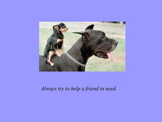 Always try to help a friend in need.  
