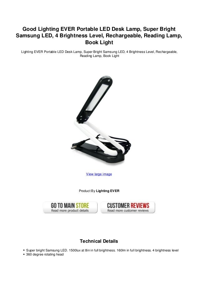 Good Lighting Ever Portable Led Desk Lamp Super Bright Samsung Led 4