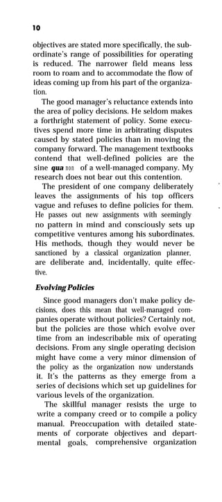 Good managers dont make policy decisions