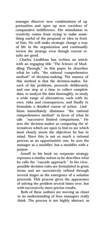 Good managers dont make policy decisions