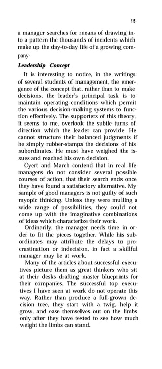 Good managers dont make policy decisions