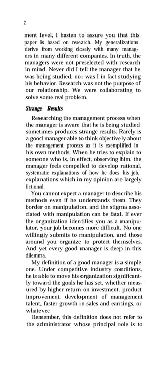 Good managers dont make policy decisions