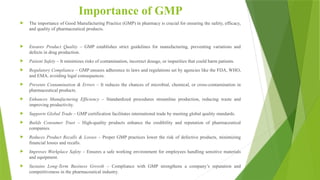 Introduction For Gmp Introduction to Good Manufacturing Practice (GMP).pptx
