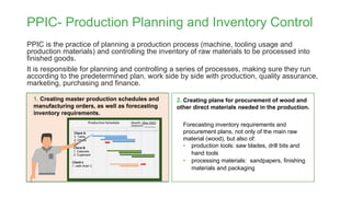 PPIC is the practice of planning a production process (machine, tooling usage and
production materials) and controlling th...