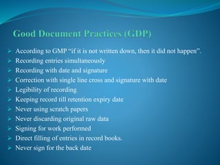 Gmp Time Correction Example Good manufacturing practices (gmp) Akash Saini (Dr. H. S. Gour ...