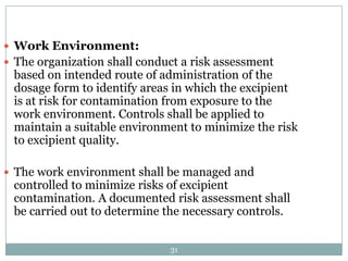 Excipient Risk Assessment Good manufacturing practices (gmp) for pharmaceutical excipients | PPTX