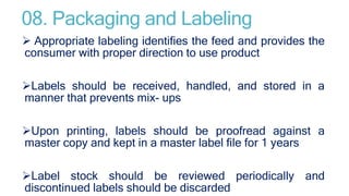 Good Manufacturing Practices (GMPs) in Feed plant | PPTX | Agriculture ...