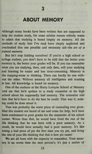 Good School Memory Good memory successful student a guide to remembering what you learn by ...